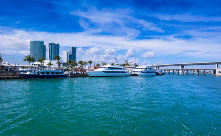 Jet Ski Rental in Biscayne Bay skyline