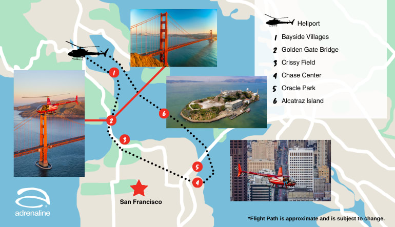 san francisco helicopter tour bay area ride alcatraz island flight golden gate bridge map