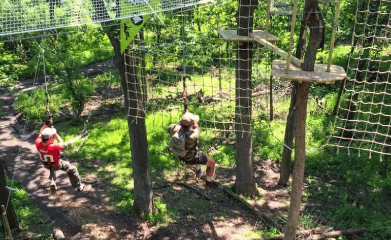 Beginner Zipline and Aerial Course Adventure Chicago, Western Springs - 1 Hour