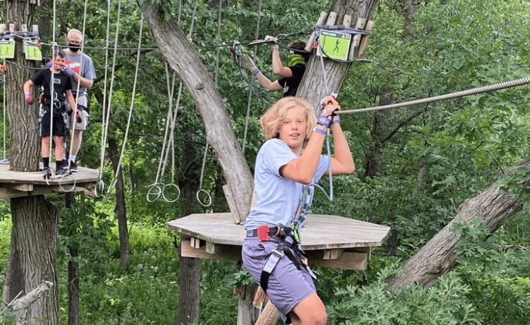 Beginner Zipline and Aerial Course Adventure Chicago, Western Springs - 1 Hour