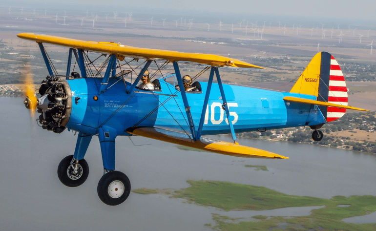 Authentic WWII Stearman Biplane Aerobatic Flight, Corpus Christi -  1 Hour