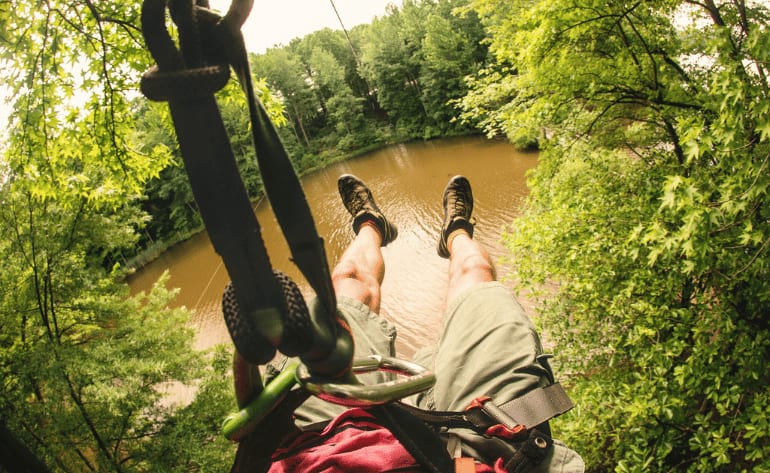 Zipline Treetop Adventure Full Course Access, Arlington - 3 Hours