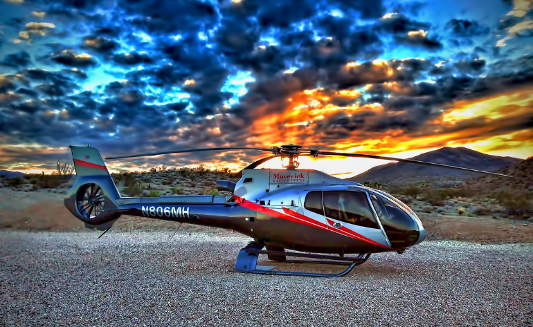 Image of Grand Canyon Helicopter Canyon Floor Champagne Landing at Sunset