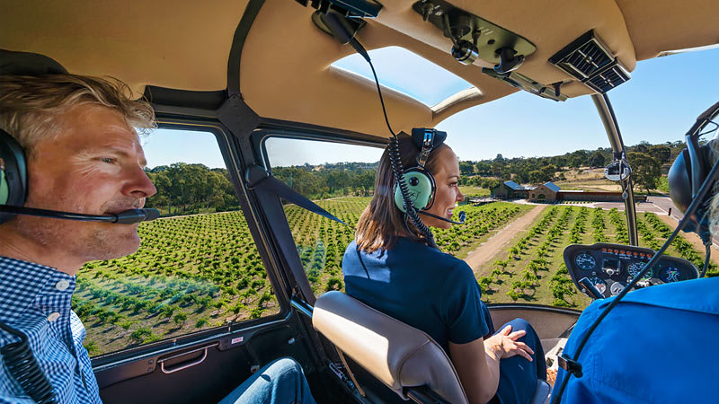 Helicopter Flight, Deluxe 30-minute Private Tour of the Barossa Valley - For 2