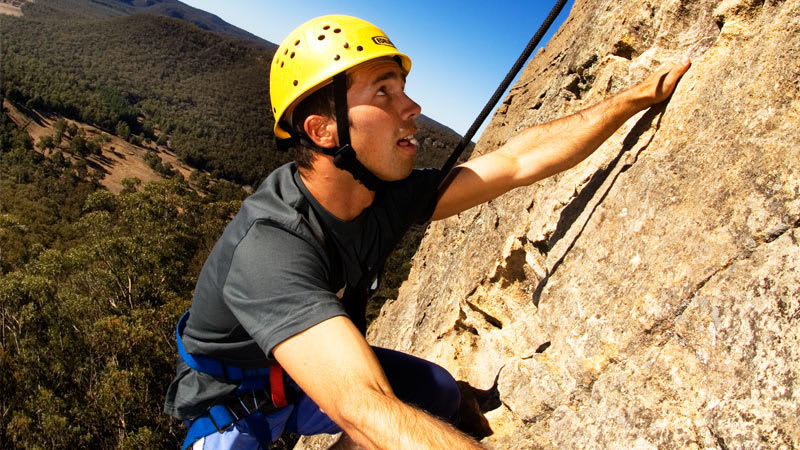 rock climbing abseiling