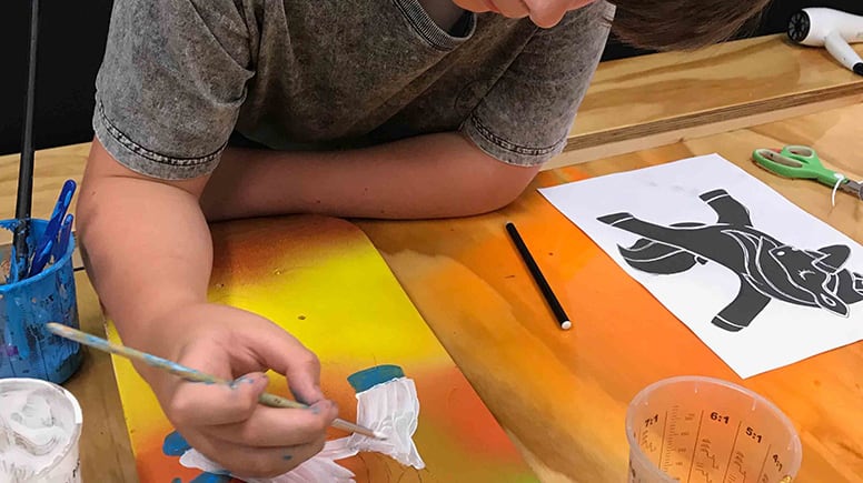 Kids Skateboard Deck Painting Class - 2 Hours - Gold Coast