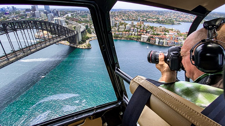 Doors-Off Helicopter Aerial Photography Flight with Camera Hire For Up To 3 - Sydney