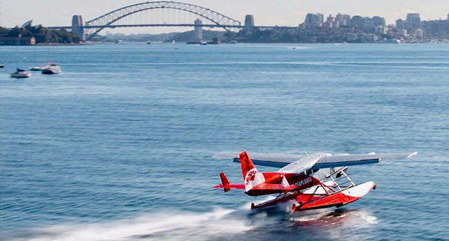 Seaplane fly around Sydney Harbour