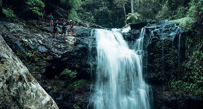 Canyoning in the rainforest