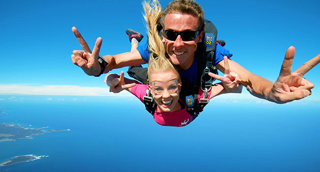 Skydiving over Batemans Bay