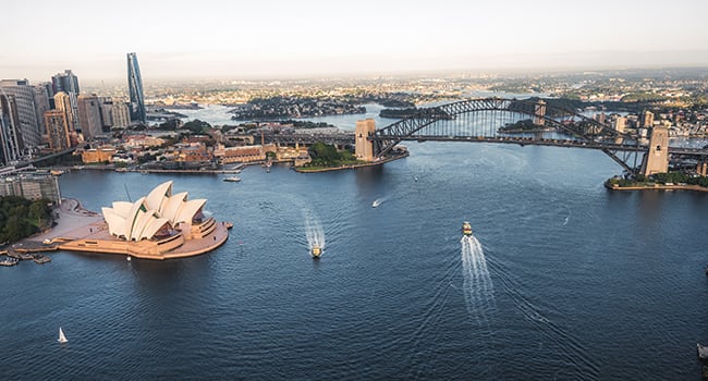 Private helicopter flight, Sydney Harbour