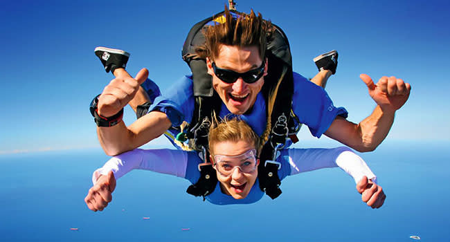 Skydiving over the beach, Wollongong