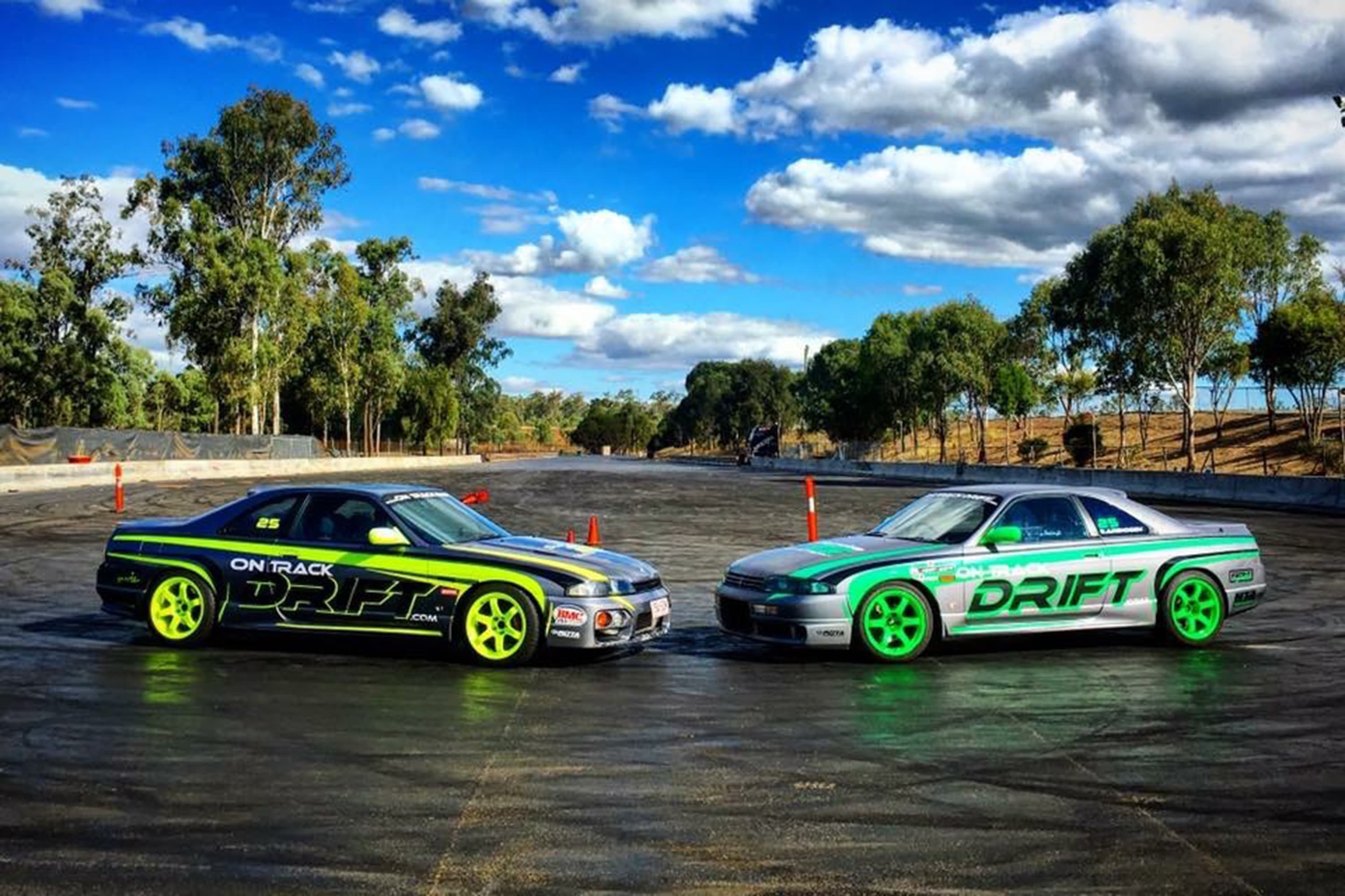 Drifting, 4 Drift Battle Hot Laps Queensland Raceway, Brisbane