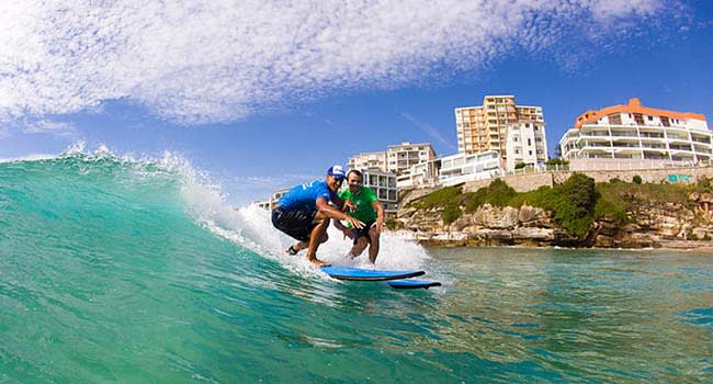 Private surfing lesson, Bondi Beach