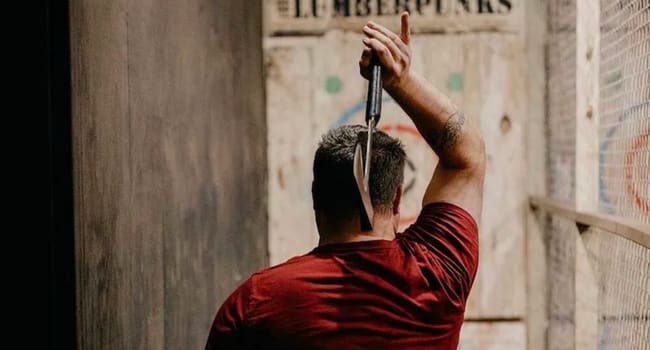 Challenge your crew to axe throwing