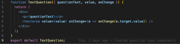 TextQuestion Component