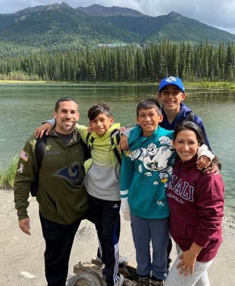 Adrian Serna and family at lake
