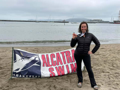 Lindy Regan at race finish