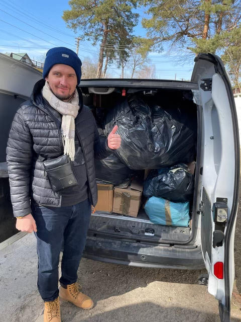 Man with truck full of supplies