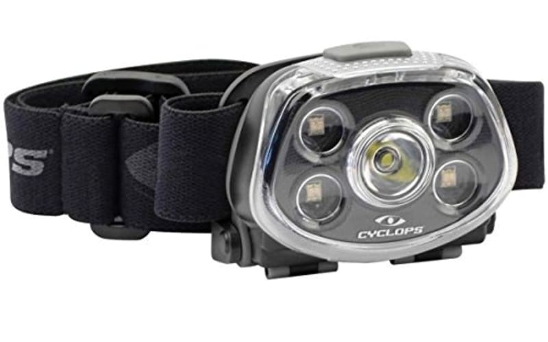 Cyclops Force XP Headlamp Tactical Durable Lightweight Compact IPX6 Water Resistant Adjustable Headband 5 Light Modes Bright 3 Color LEDs 350 Lumen Head Flashlight AAA Batteries Included