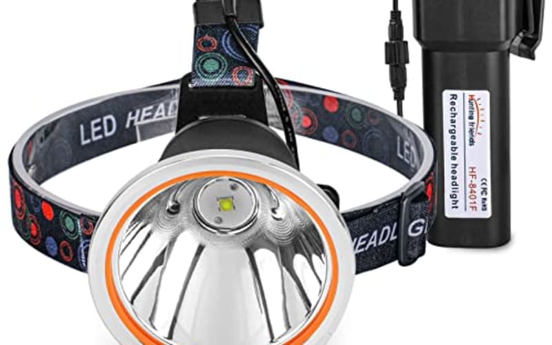 High Power Rechargeable Coon Hunting Lights – Super Bright LED Waterproof Headlamp, Adjustable Beam Head Flashlight for Hunting, Fishing, Camping, Hiking, Outdoor Activities & Emergency Use