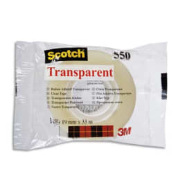 SCOTCH Ruban adhésif transparent 19mm x 33m en sachet individuel 550 photo du produit