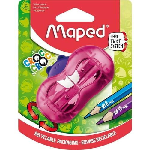 MAPED Blister taille-crayons CROC CROC TWIST, 2 usages. Design hamster.  Coloris assortis