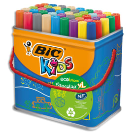 BIC KIDS Visacolor XL Feutres de Coloriage à Pointe Large - Couleurs Assorties, Pot de 48 photo du produit