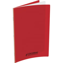 CONQUERANT C9 Cahier piqûre 24x32cm 140 pages 90g grands carreaux Seyès. Couverture polypropylène Rouge photo du produit