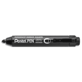 PENTEL Marqueur NXN50 permanent rétractable noir. Corps large. Pointe ogive 6 mm, trait 1,3mm. photo du produit