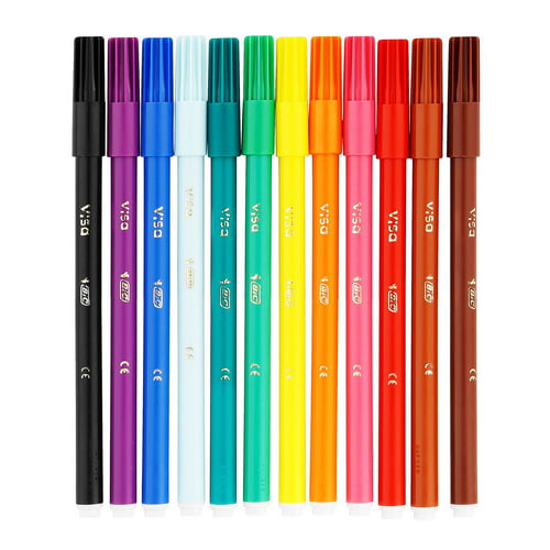 Etui 12 feutres coloriage pointe fine Bic Kids - Feutres de coloriage Bic