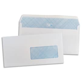 PERGAMY Boîte de 500 enveloppes Blanches 80g DL 110x220 mm fenêtre 45x100 mm auto-adhésives photo du produit