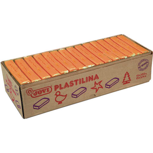 JOVI Plastilina, boîte de 15 x 350 grammes de pâte à modeler végétale couleur orange photo du produit Principale L