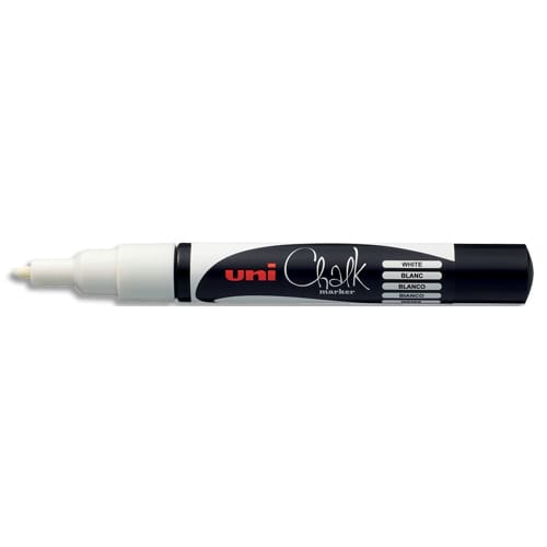 UNI-BALL Marqueur craie CHALK MARKER, pointe ogive fine Blanc photo du produit Principale L