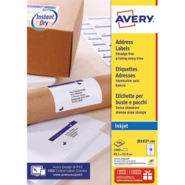 AVERY Boîte de 1600 étiquettes Jet d'encre format 99,1x33,9mm photo du produit