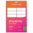 OFFICE STAR Boîte 50 étiquettes adhésives multiusage format A4 210x297mm. Planche A4. Coloris vert photo du produit