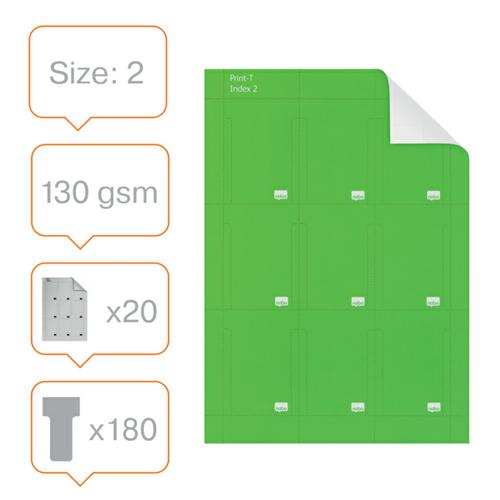 NOBO Pack de 80 fiches T imprimables Indice 2 - Vert - 2402005 photo du produit Secondaire 1 L