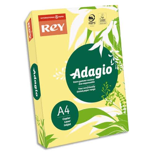 INAPA Ramette 500 feuilles papier couleur pastel ADAGIO Canari pastel A4 80g photo du produit Principale L