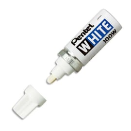 PENTEL Marqueur peinture pointe en fibre ogive large corps métal coloris Blanc WHITE 100W photo du produit