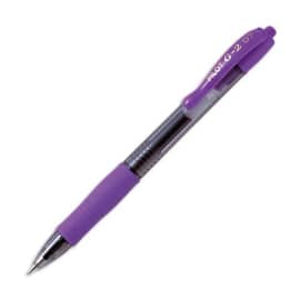 PILOT Stylo bille pointe moyenne rétractable encre gel Violet corps plastique avec grip caoutchouc G2 photo du produit