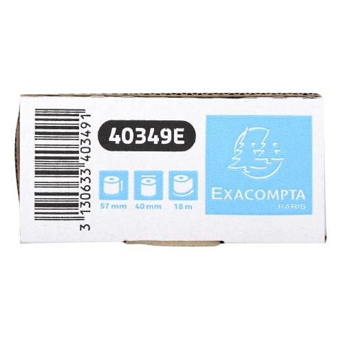 EXACOMPTA Bobine carte bancaire 57x40x12mm, 18 mètres, papier thermique 1 pli sans Bisphénol A 55g FSC photo du produit Secondaire 1 L