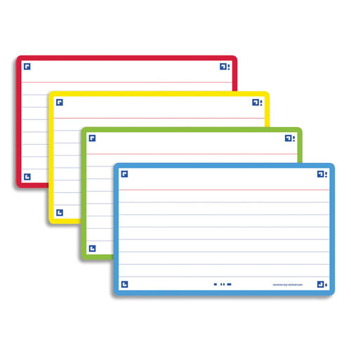 Fiches Bristol Flash cards - 75 x 125mm- 32 fiches