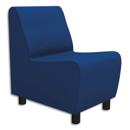 Chauffeuse modulaire droite 1 place Izar Bleu roi Trevira en tissu polyester, structure métallique photo du produit Principale L