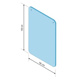 Vitre protection PMMA à suspendre. Sans kit et sans fenêtre. Dimensions 99x66cm photo du produit