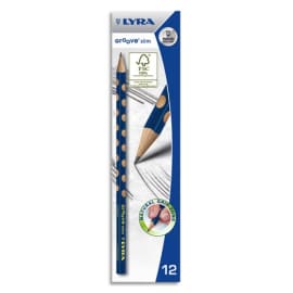 LYRA Crayons graphite triangulaires Groove Slim avec grip zone pour gauchers et droitiers mine HB photo du produit