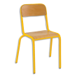 SODEMATUB Lot de 4 chaises scolaire ALEXIS, hêtre, assise 35 x 36 cm, haut.assise 38 cm, taille 4, jaune photo du produit