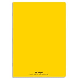 CONQUERANT C9 Cahier piqûre 24x32cm 96 pages 90g grands carreaux Seyès. Couverture polypropylène Jaune photo du produit