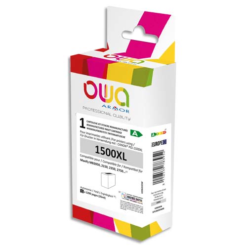 OWA Cartouche compatible remanufacturée Jet d'encre CANON PGI-1500XL Noir K20633OW photo du produit Principale L