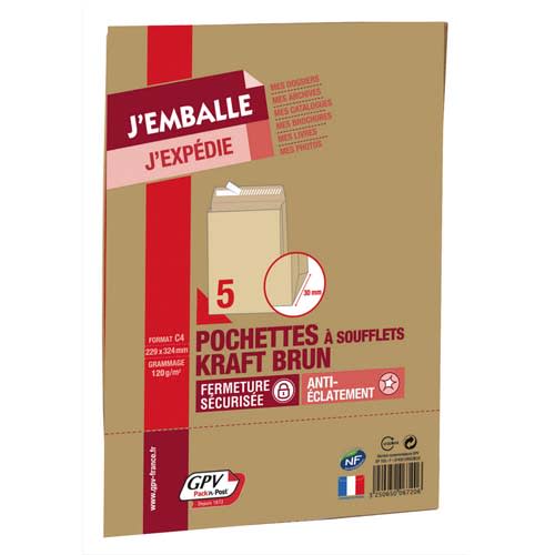 Pochettes kraft format économique boîte de 250 enveloppes C4