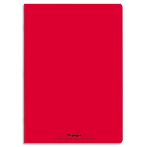 CONQUERANT C9 Cahier piqûre 21x29,7cm 96 pages 90g grands carreaux Seyès. Couverture polypropylène Rouge photo du produit Principale L